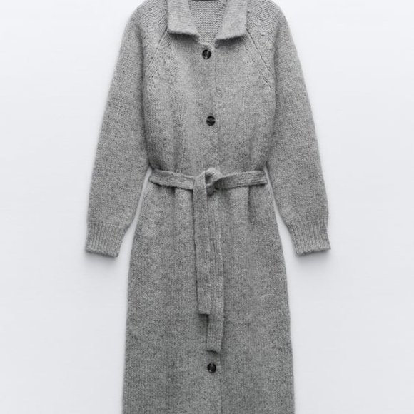 NWT ZARA BELTED LONG KNIT CARDIGAN S, M, L 9598 - Picture 5 of 8